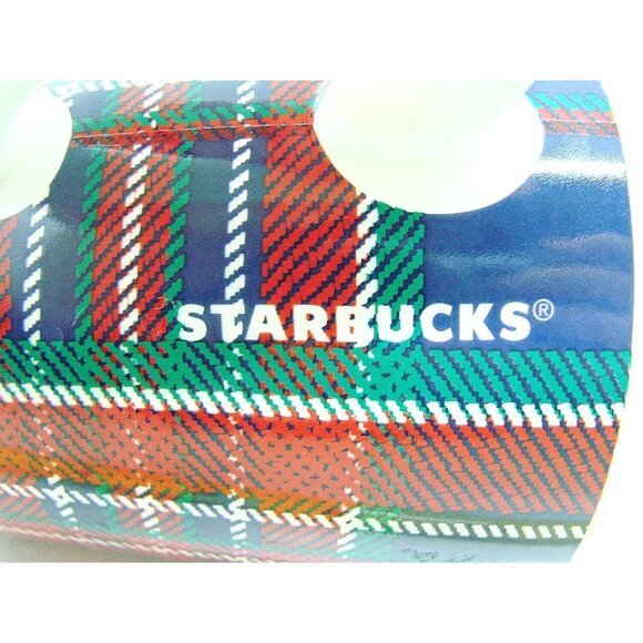 Starbucks 2017 Tartan Coffee Mug Cup Multicolor Plaid 18oz Holiday Large Logo - Picture 8 of 11